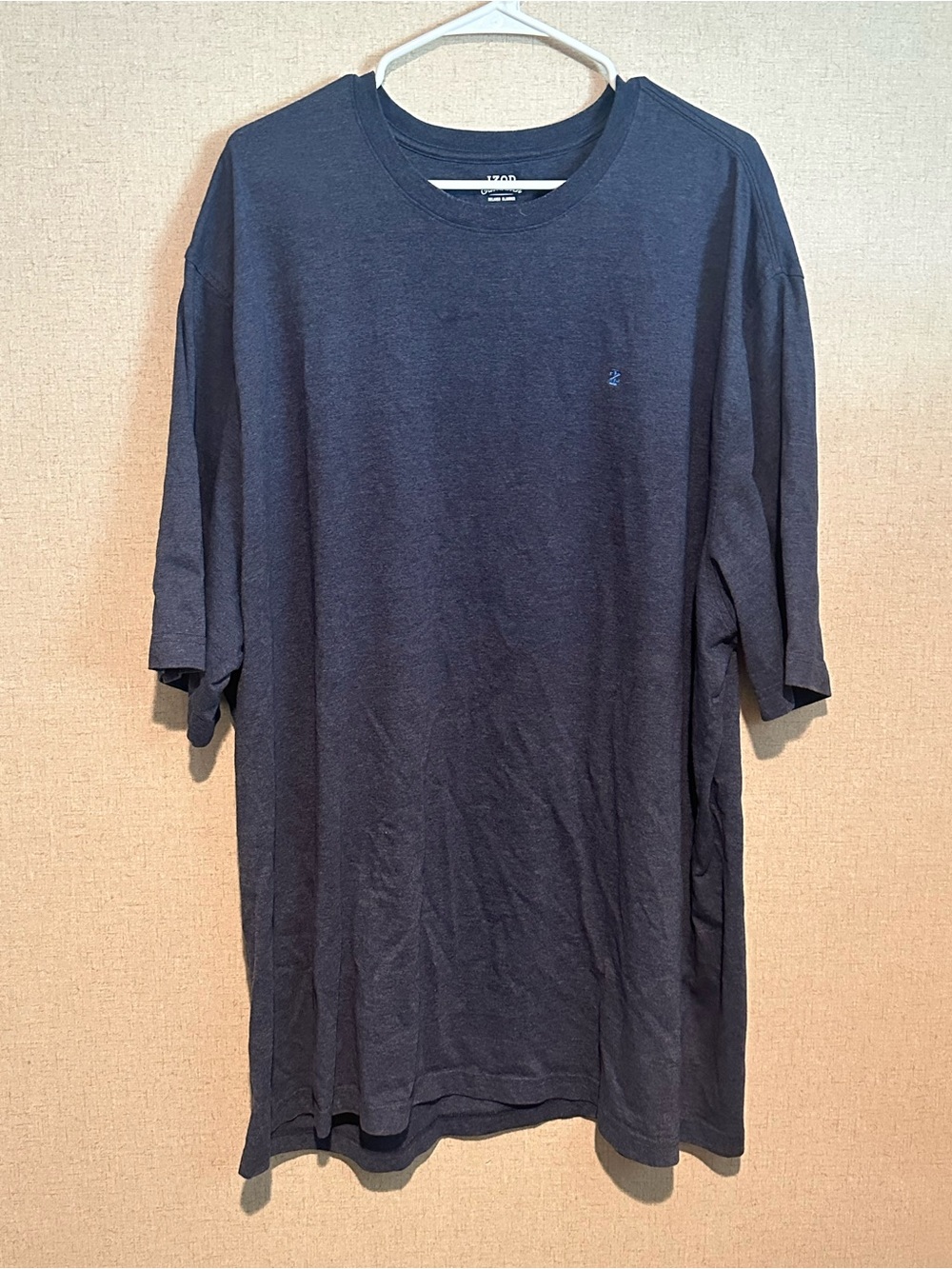 Izod Saltwater Men's 3XLT Navy Short Sleeve Logo Print Crewneck Tee